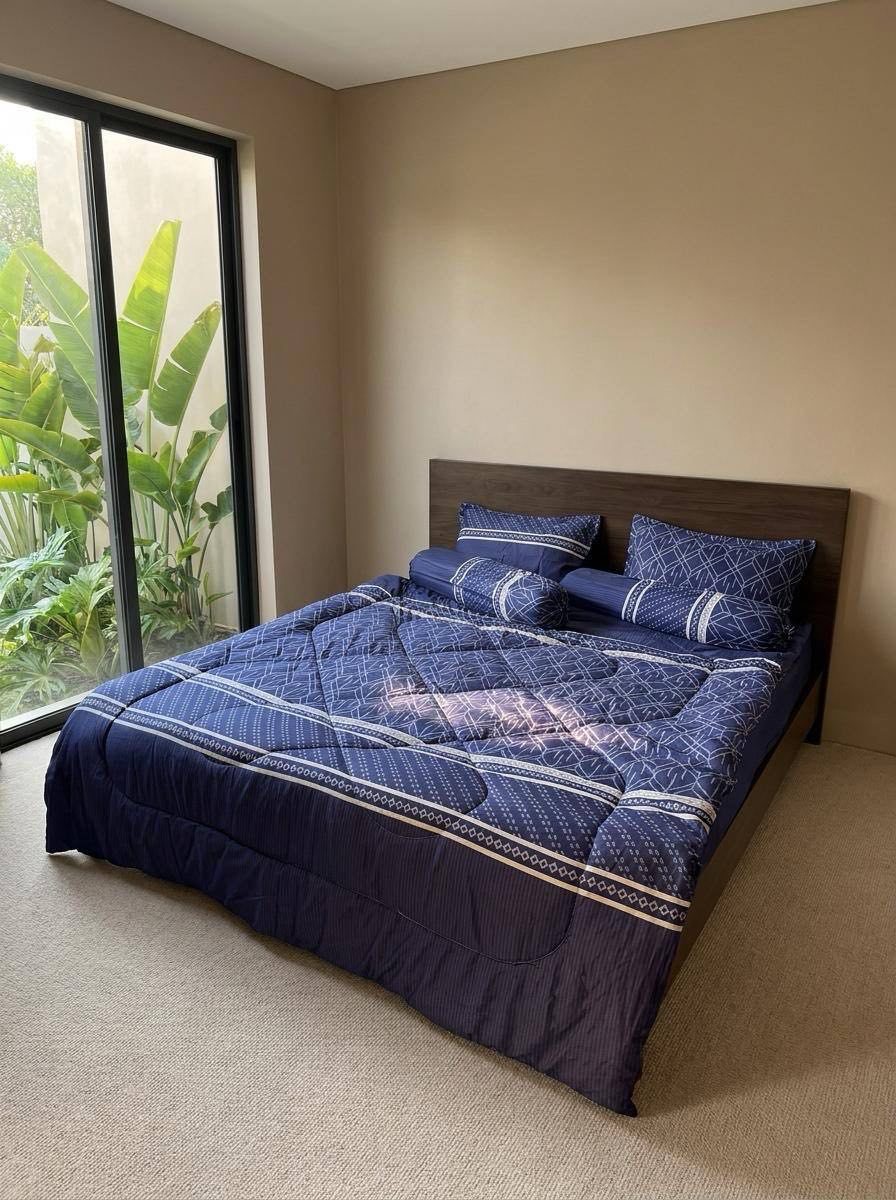 Bedding set on a bed